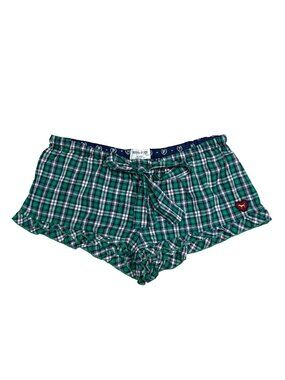 Y2K NWT Victorias Secret University of Pink Plaid Green Sleep Shorts S Micro Min